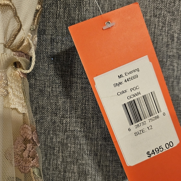 NWT Monique Lhuillier Size 12 Floral Embroidered Gown Maxi Long Formal Dress - Picture 7 of 8